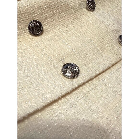 Taylor Tillman Double Breasted Sleeveless Mini Dress Notch Collar White Womens L - Picture 5 of 7